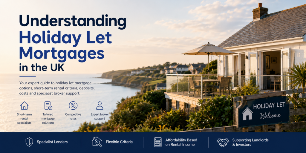 Holiday Let Mortgages UK guide with coastal holiday home, short-term rental support, deposit guidance and specialist broker advice.