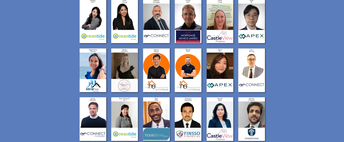 Mortgage Broker Directory Mortgage Broker Directory showing a grid of UK mortgage adviser profile cards with broker photos and company logos.