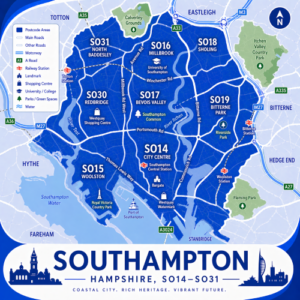 A square, blue-themed postcode map of Pudsey in West Yorkshire, styled with curved branded borders. The map highlights postcode area LS28, with subdivisions including LS28 0, LS28 5, LS28 6, LS28 7, LS28 8, and LS28 9. Major roads such as the A647, A657, A6110, and A583 are labelled, along with key routes like Bradford Road, Church Lane, Tong Road, and Robin Lane. Pudsey town centre is marked near the middle, with Pudsey railway station and Pudsey South station indicated. Landmarks such as Pudsey Market, Pudsey Shopping Centre, and Pudsey Cenotaph are shown. Nearby areas including Farsley, Bramley, Stanningley, Calverley, and Greengates are labelled. Green spaces such as Pudsey Park, Hainsworth Park, Calverley Grounds, and Farnley Hall Park are shown in green, with the River Aire running along the western side. The design uses layered blue tones with white text and clean boundary lines for clarity.