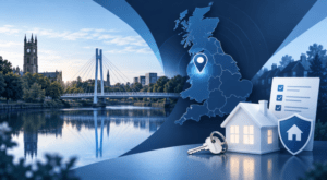 Mortgage Broker in St. Helens location map with property, home keys and mortgage search icons.