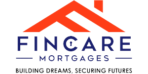 Fincare Mortgages logo with orange roof icon, blue company name and tagline: Building Dreams, Securing Futures.