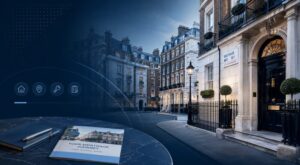 Mortgage Broker in Mayfair with elegant Georgian townhouses and subtle mortgage icons