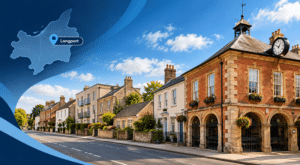 Mortgage Broker in Langport location map with Somerset street and property scene