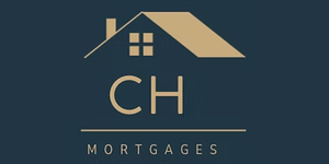 CH Mortgages logo featuring a gold house icon above the letters CH and the word Mortgages on a dark blue background.