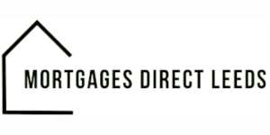 Mortgages Direct Leeds logo featuring a minimalist house outline with the company name in bold text