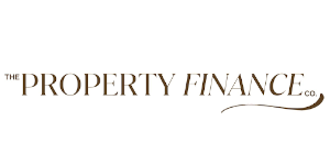 The Property Finance Co logo on a light grey background, featuring elegant brown serif text reading “THE PROPERTY FINANCE CO” with a curved underline flourish beneath the word “Finance.”