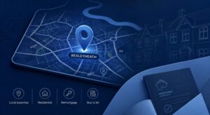 Mortgage Broker in Bexleyheath location map with property, mortgage and local expertise icons.