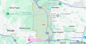 Map of Iver in Buckinghamshire 