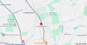 Map of Levenshulme in Manchester 