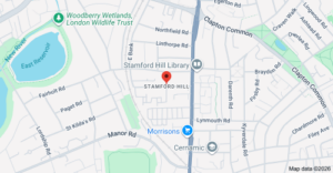 Map of Stamford Hill in London