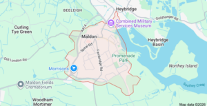 Map of Maldon for clients to see the location and how to get to Maldon