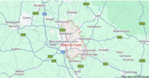 Map of Stoke-On-Trent where client can view the city by map 