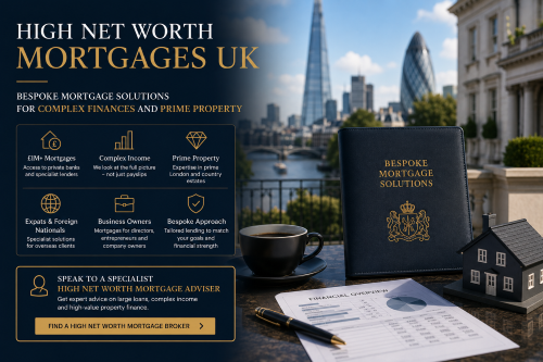 High net worth mortgages UK for £1m+ property finance, complex income and bespoke mortgage solutions.