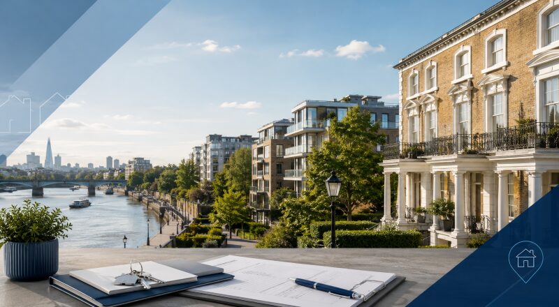 Mortgage Broker in Wandsworth overlooking riverside homes, modern apartments and period properties beside the River Thames.