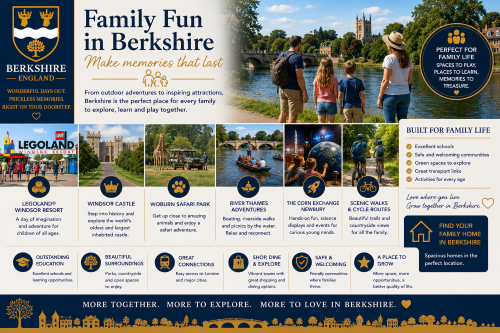 Why Move to Berkshire attractions guide highlighting Windsor Castle, Legoland Windsor, riverside destinations, historic estates, and family-friendly attractions across Berkshire.