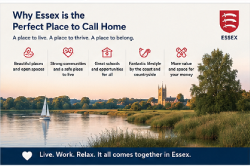 “Why Move to Essex lifestyle guide featuring riverside countryside scenery, sailing, open green spaces, strong communities, excellent schools and opportunities, and peaceful Essex landscapes, highlighting why Essex is the perfect place to call home.”