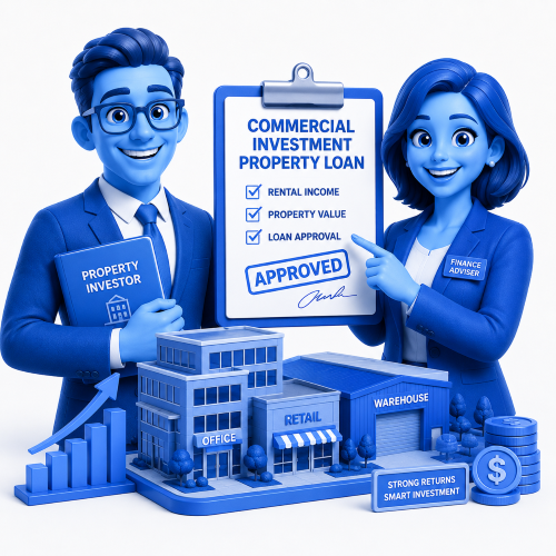 Commercial Investment Property Loan Adviser Search showing commercial property finance, investment buildings and loan approval guidance.