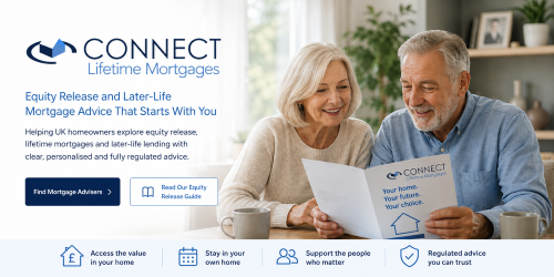 Connect Lifetime Mortgages UK equity release and later-life mortgage advice for UK homeowners reviewing their options at home.