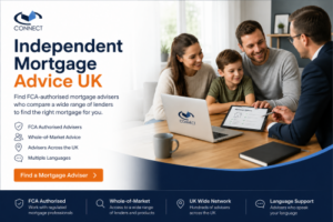 Independent mortgage advice UK with FCA-authorised mortgage adviser helping a family compare mortgage options