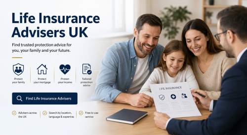 Family speaking with a life insurance adviser about protection cover, mortgage protection and income protection in the UK. Life Insurance Advisers