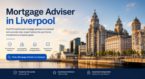 Mortgage adviser in Liverpool with Royal Liver Building waterfront and FCA authorised mortgage advice benefits.