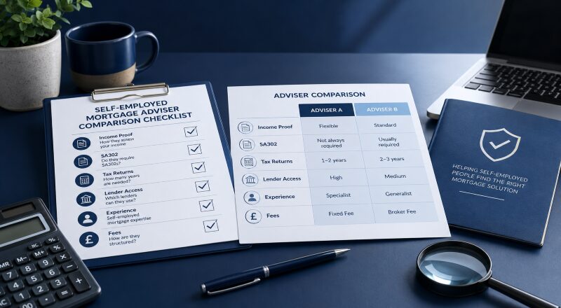 How to Compare Self-Employed Mortgage Advisers using income evidence, experience, lender access and fee checks.
