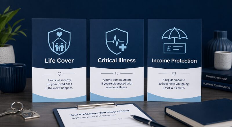 Life insurance vs critical illness vs income protection cover comparison.