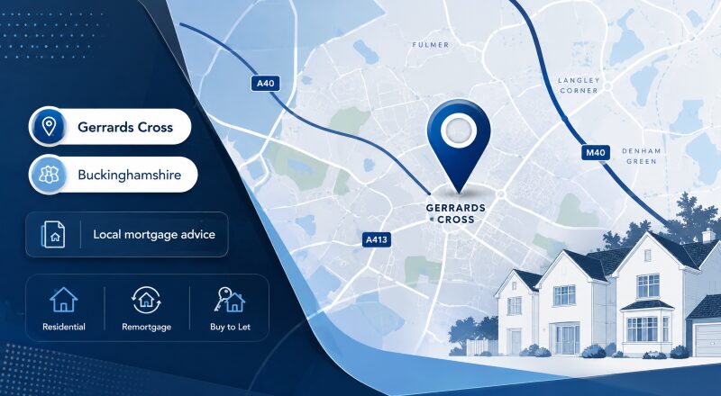 Mortgage Broker in Gerrards Cross location map highlighting local mortgage advice in Buckinghamshire.