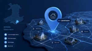 Mortgage Broker in Llantrisant location map with property icons highlighting local mortgage advice across South Wales.