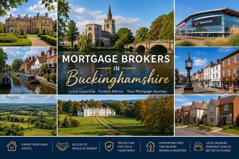 Mortgage Brokers in Buckinghamshire with views of historic towns, countryside, local landmarks and residential communities across the county.