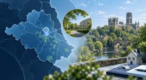 Mortgage Broker in Aykley Heads with County Durham map pin and local property imagery