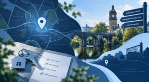 Mortgage Broker in Coatbridge location map with home, key and mortgage checklist icons.