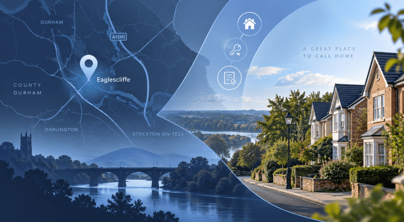 Mortgage Broker in Eaglescliffe location map and residential property illustration