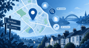 Mortgage Broker in Fenham, Tyne and Wear – local property map, location pin and residential homes.