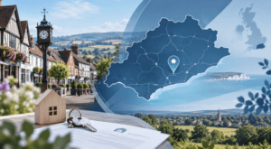 Mortgage Broker in Hailsham | East Sussex location map with property, key and local countryside imagery