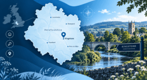Mortgage Broker in Kingstone location map highlighting Kingstone in Herefordshire with a rural countryside setting.
