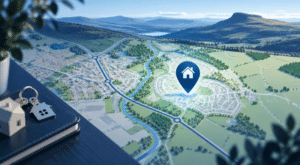 Mortgage Broker in Mauricewood location map with house pin and property key imagery