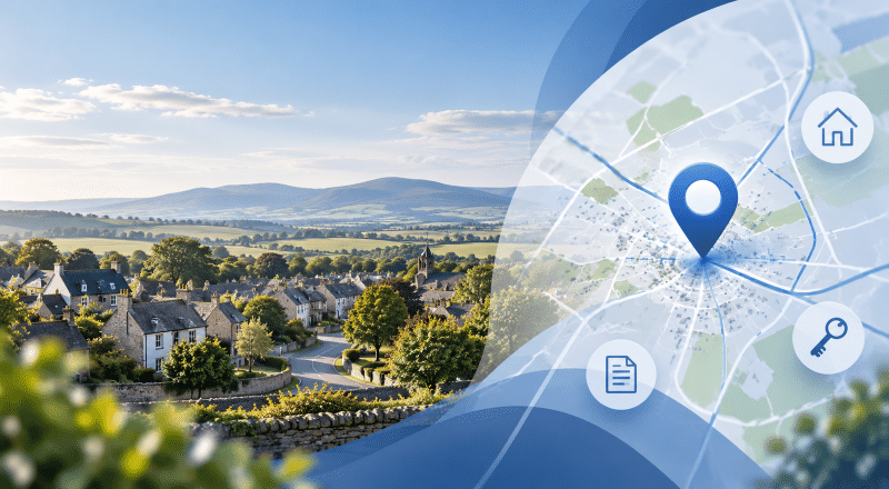 Mortgage Broker in Pathhead location map with home, key and mortgage document icons in Connect Experts brand colours