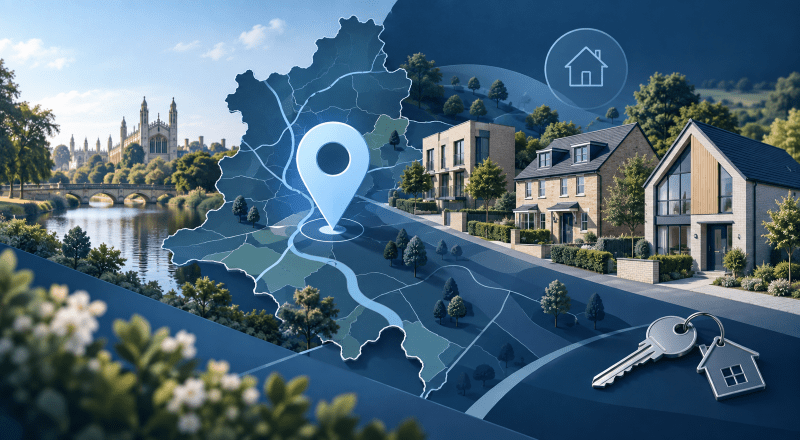 Mortgage Broker in Trumpington – location map and modern homes in Cambridgeshire