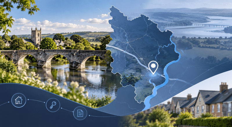 Mortgage Broker in Undy location map with Monmouthshire property and mortgage icons.