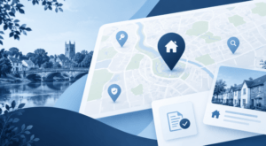 Mortgage Broker in Wootton location map with property, search, key and trusted adviser icons.